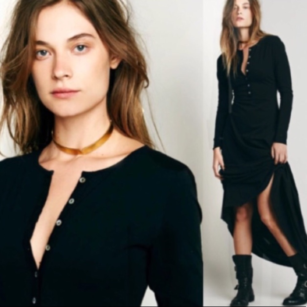 🎉Host Pick🎉 Long Sleeve Maxi DRESS El Topo Black
